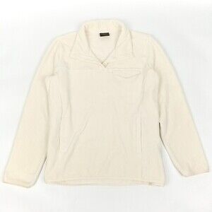 32 Degrees Heat Cream Off White T‎ Snap Fleece Pullover Sweater Womens Medium